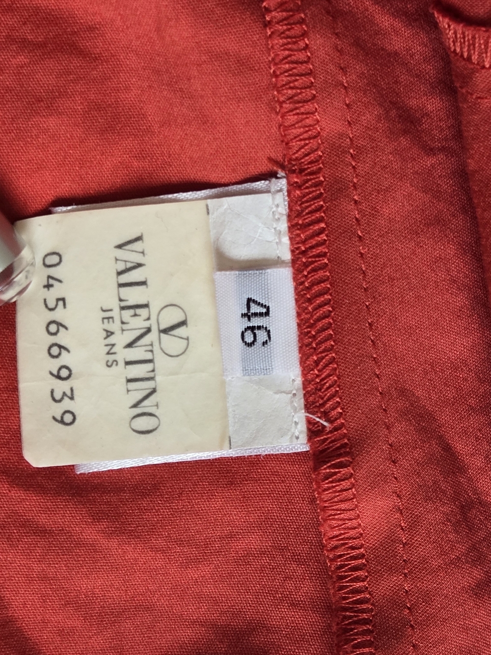 Vintage Valentino Red Button-Front Detail Top 90s 1990 Preppy Minimal - Picture 6 of 9